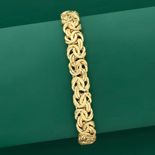Vista 7 de Ross-Simons 14kt Yellow Gold Byzantine Bracelet