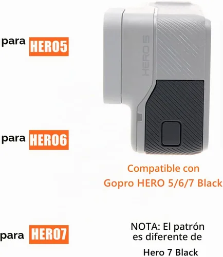 Vista 2 de Cubierta de puerta lateral de repuesto para GoPro 5/6/7, a prueba de polvo e impermeable, parte de reparación de la cubierta del puerto USB