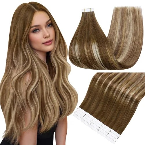 Vista 33 de Full Shine - Extensiones de cabello humano con cinta adhesiva, 10 pulgadas, sin costuras, color 1 negro azabache de 1.06 oz, cinta invisible