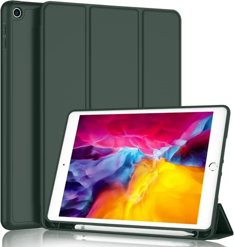 Vista 14 de iMieet Funda para iPad 9.7 (modelo 2018/2017, 6ª/5ª generación), funda inteligente con soporte para lápiz y parte trasera de silicona suave de piel