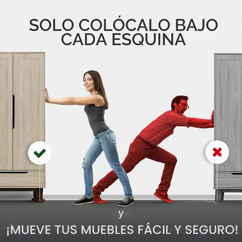 Vista 4 de Deslizadores para Muebles X-PROTECTOR - 4+4 Set 5", Multisuperficie, Marrón