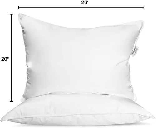 Vista 6 de Juego de almohadas de cama de tamaño estándar con plumas y plumón de hotel (paquete de 2)