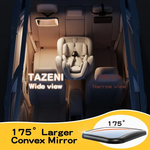 Vista 5 de Espejo de Coche para Bebé con Luz para Asiento de Coche Recargable 2000mA, Espejo de Coche para Bebé con Gancho de Clip, Diseño para Asiento