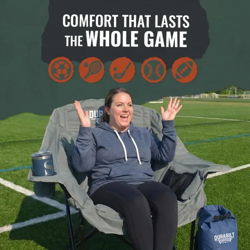 Vista 4 de Silla XL de Gran Tamaño Resistente – Silla Plegable Ancha de Campamento para Adultos, Portátil para Deportes, Béisbol, Camping, Aventuras al Aire