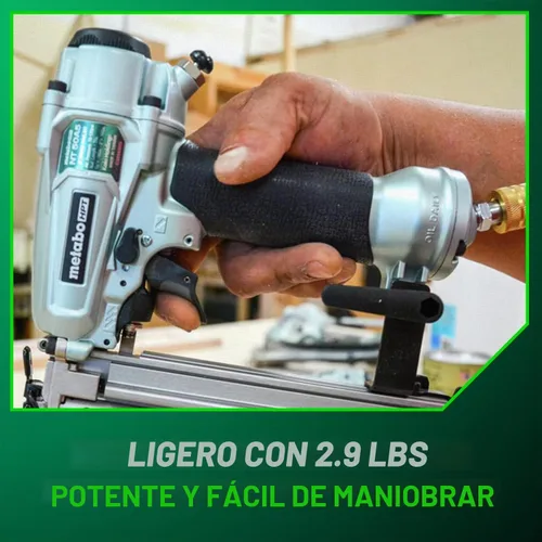 Vista 8 de Metabo HPT Clavadora Pro Brad, Clavadora Neumática de Acabado Pro-Preferida para Trabajos de Molduras, Construcción de Muebles, Ligera y Duradera