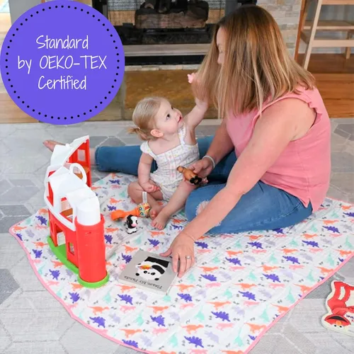 Vista 3 de LollyBanks Manta de muselina para bebé 100% algodón, 6 capas, mantas suaves para bebés para niñas, manta grande de 47 x 47 pulgadas versátil