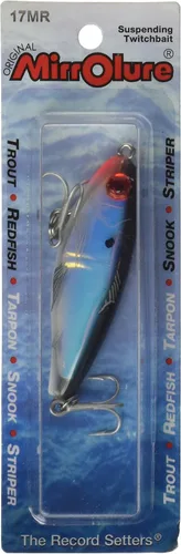 Vista 7 de MirrOLure Mirrolure 17 Mr Mirrodine Suspend Twitchbait Silver 25 8 in 3 Oz Rojo Bk/Blanco/Plata