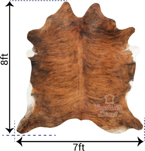 Vista 2 de Cowhides Direct Alfombra de piel de vaca auténtica, cerdas medianas, 7 x 8 pies