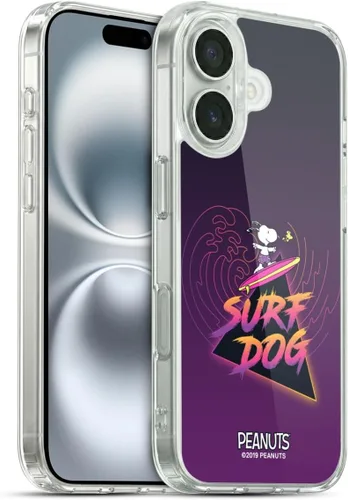 Vista 42 de Head Case Designs Funda de gel suave con licencia oficial de Peanuts Tropical Surf Snoopy Aloha Disco compatible con Apple iPhone 13 Mini Surf