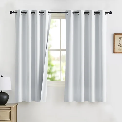 Vista 40 de RYB HOME Cortinas 100% opacas de 63 pulgadas de largo, cortinas de ventana de eficiencia energética y reducción de ruido para dormitorio, sala