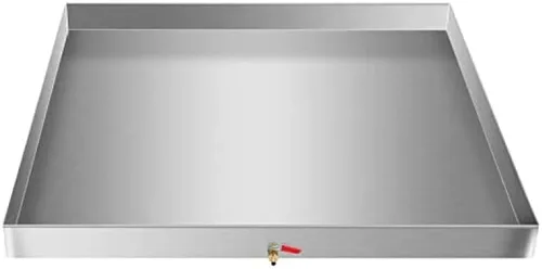 Vista 8 de AHLOKI Bandeja de drenaje para lavadora de acero inoxidable resistente, 27 x 25 x 2.5 pulgadas