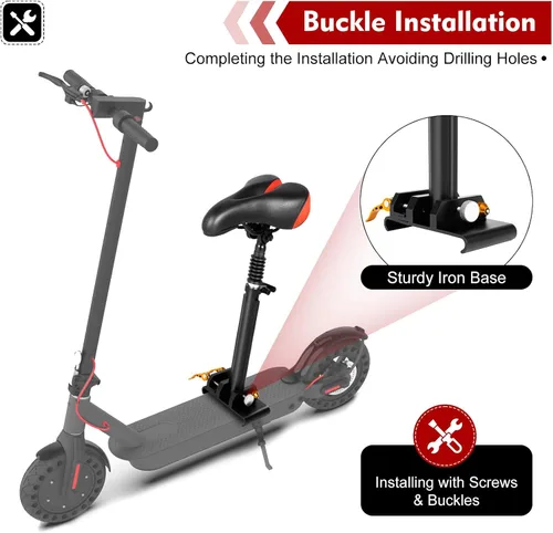 Vista 5 de Asiento de scooter eléctrico, asiento de scooter eléctrico ajustable con función de elevación, accesorios de scooter eléctrico para Xiaomi