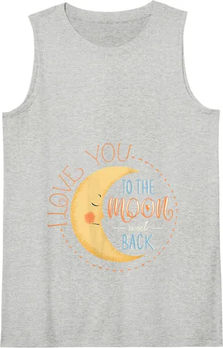 Vista 6 de Camiseta con texto en inglés "I Love You To the Moon And Back Tank Top Negro