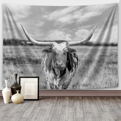 Vista 10 de DYNH Tapiz de pesca de oso negro, para colgar en la pared de cabaña de lago y puesta de sol, paisaje, naturaleza, bosque, tapiz para dormitorio