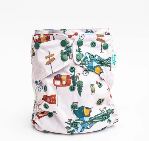 Vista 4 de Big Adventure Kinder - Juego de 5 pañales de tela reutilizables para bebé, estilo de bolsillo, jersey atlético que absorbe la humedad, insertos