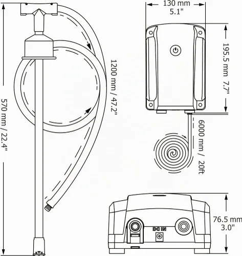 Vista 8 de SEAFLO Sistema de agua embotellada: práctico interruptor de encendido/apagado, tubo de descarga de 20 pies, enchufe de pared