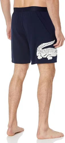 Vista 2 de Lacoste Mens Cotton Stretch Big Croc Print Long Boxer Briefs Pajama Pants