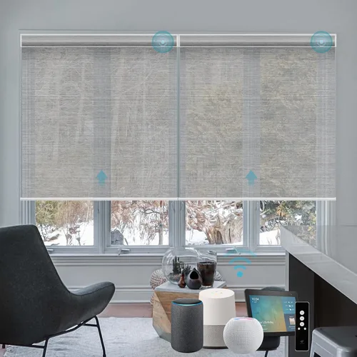 Vista 16 de SmartWings Persianas motorizadas con 5% de apertura, funcionan con Homekit Z-Wave Alexa SmartThings Google, persianas inteligentes con filtro de luz