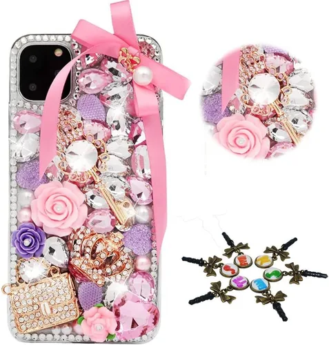 Vista 7 de Sparkle - Funda para teléfono compatible con iPhone 11, elegante, hecha a mano en 3D, con diseño de diamantes de imitación, diseño de diamantes