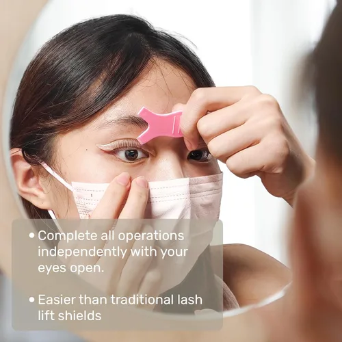 Vista 3 de Libeauty Barras de elevación de pestañas, almohadillas coreanas sin pegamento, diseñadas para levantamiento de pestañas de ojos abiertos, varillas