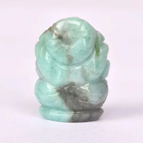 Vista 3 de GEMHUB Hecho a mano Ganesha elefante Dios estatua 15.00 Ct Escultura Escultura Verde Escultura Ganesh Figurilla Decoración EN-909