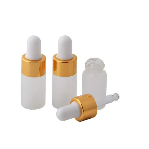 Vista 5 de 15 botellas con cuentagotas de vidrio de aceite esencial esmerilado vacío de 0.1 onzas líquidas, botellas reutilizables con gotero de aceite nasal