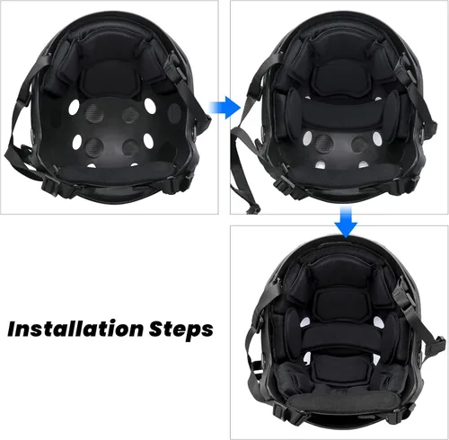 Vista 3 de Almohadillas tácticas para casco - Insertos universales de recambio de espuma de memoria interna para cascos ACH, MICH, EXF