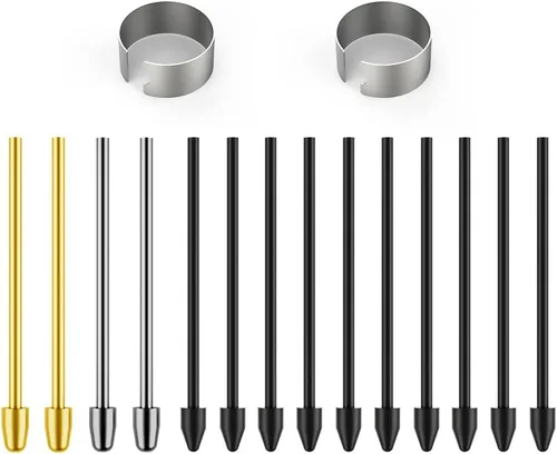 Vista 10 de Puntas de metal de repuesto para Samsung Galaxy Tab S10/S9/S8/S7/S6, S26/S25/S24/S23/S22 Ultra S Pen, puntas/puntas + clip + caja de almacenamiento
