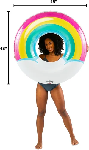 Vista 9 de BigMouth Inc. Tubo flotante inflable de más de 5 pies de ancho, anillo de natación, decoración de fiesta de piscina de verano al aire libre