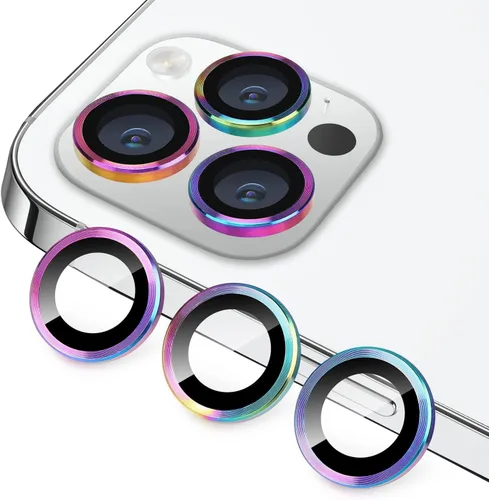 Vista 91 de Compatible con iPhone 13 Pro para iPhone 13 Pro Max, protector de lente de cámara antiarañazos, vidrio templado 9H, protector de cámara de metal a
