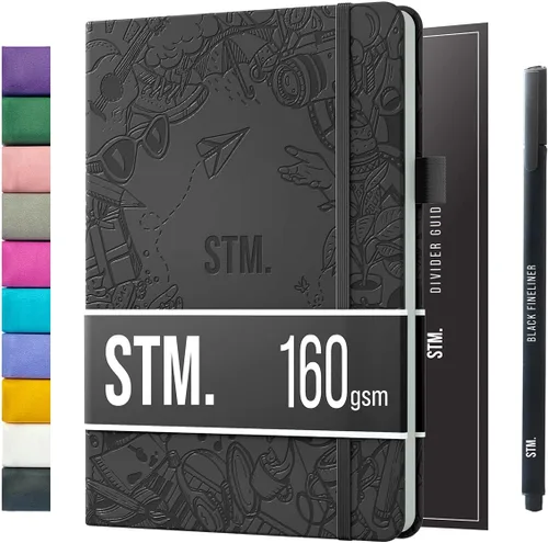 Vista 42 de Cuaderno de cuadrícula de puntos con viñetas Cuadernos diarios A5 para escritura personal, trabajo, mujeres papel grueso de 120gsm, tapa dura