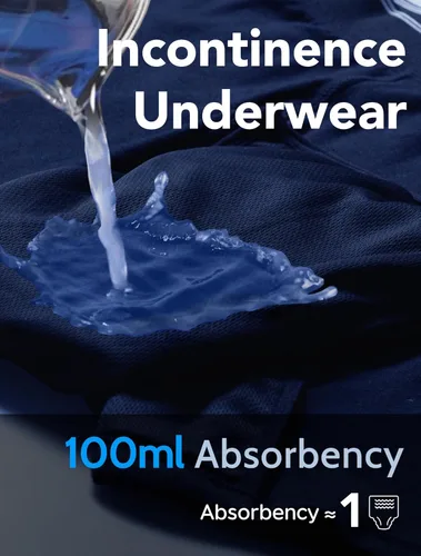 Vista 2 de Ropa interior lavable para incontinencia para hombre, calzoncillos bóxer de algodón, 3.4 fl oz de absorción, ropa interior a prueba de fugas