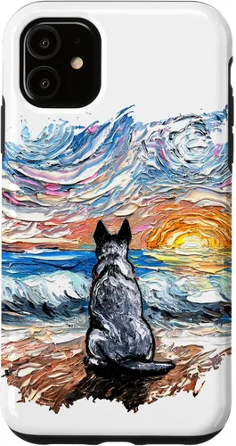 Vista 8 de Blue Heeler Starry Night Artwork Cattle Dog Lover Gift Case for iPhone 17