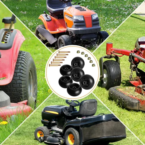 Vista 4 de UP2WIN Ruedas de cubierta de cortacésped 753-04856A compatibles con tractor de cortacésped Craftsman Husq Cub Cad et JD, rodillos de cortacésped