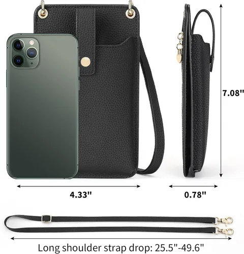 Vista 4 de FALAN MULE Bolso cruzado pequeño para teléfono celular para mujer, cartera de piel sintética