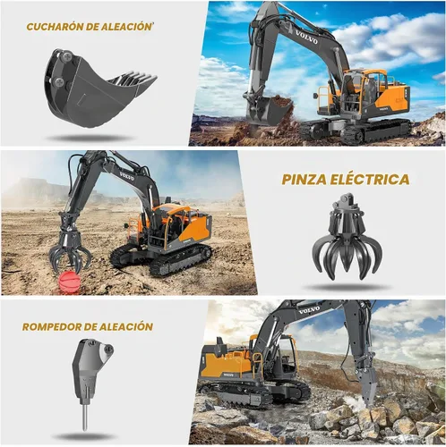 Vista 4 de DOUBLE E Excavadora Volvo RC 1:16 – Grado de hobby para adultos