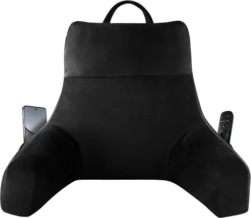 Vista 9 de IPYNBAP Almohada de espalda para cama para sentarse, almohada de lectura para sentarse en la cama para adultos, almohada de apoyo para la espalda