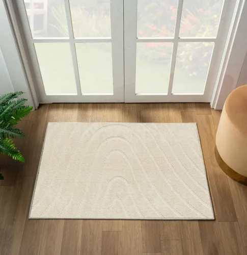 Vista 17 de LUXE WEAVERS Alfombra de Área Moderna Geométrica de Ondas Beige 2x3