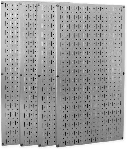 Vista 8 de Wall Control Pro-Grade Metal Pegboard Organizador Galvanizado Herramientas Junta Paneles con Accesorios Negros