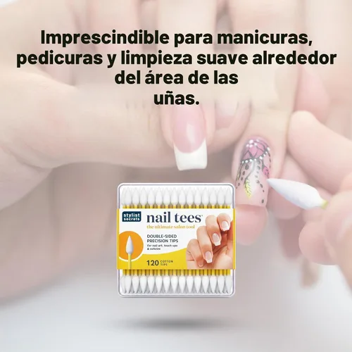 Vista 6 de Fran Wilson Puntas de algodón para uñas, 120 unidades (2 unidades) – La mejor herramienta de uñas, hisopos multiusos de doble cara con extremos