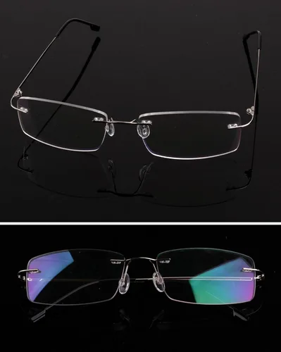Vista 5 de Agstum Titanium Alloy Flexible Rimless Hinged Frame Optical Eyeglasses Frames