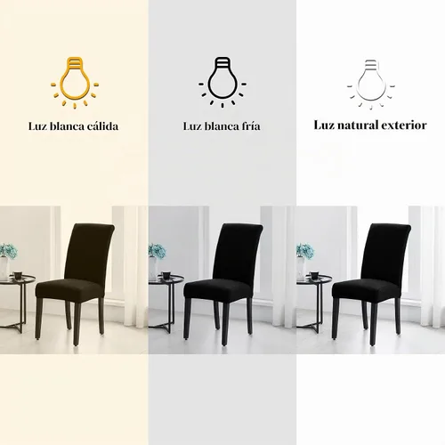 Vista 4 de Joccun - Juego de 2 fundas para sillas de comedor, fundas elásticas para sillas de comedor, fundas de asiento para sillas de comedor, funda de Negro