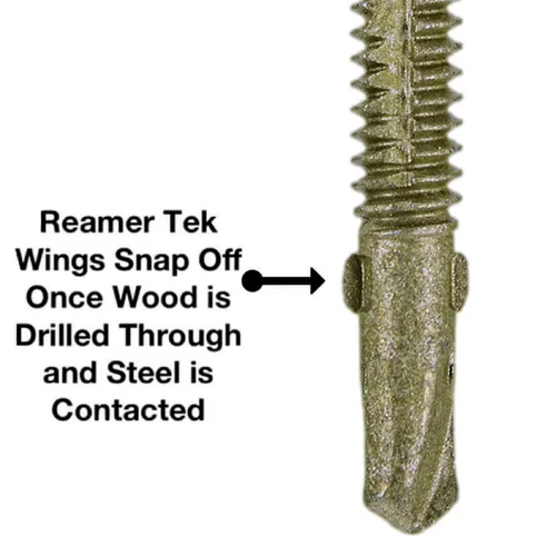 Vista 6 de Tornillos autoperforantes Reamer Tek Torx/Cabeza de estrella de madera a metal de 10x1-5/8 - para plataformas, remolques - cabeza de tornillo T-30