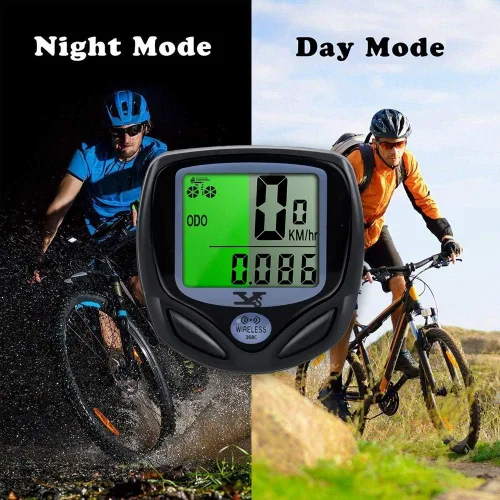 Vista 4 de SY Velocímetro y cuentakilómetros para bicicleta. Computadora inalámbrica impermeable para bicicleta con pantalla LCD y múltiples funciones de YS