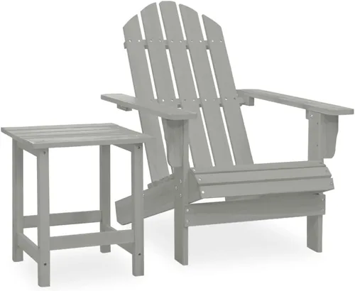 Vista 12 de Garden Adirondack Chair, Brown Solid Fir Wood, 27.4x34.1x35.2 in, Ergonomic Outdoor Patio Furniture Set with Matching Table, Varnished