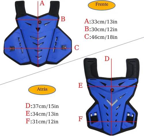 Vista 2 de Chaleco de Armadura Corporal para Motocicleta Equipo de Dirt Bike, Protector de Pecho Equipo de Motocross Protector de Pecho y Espalda