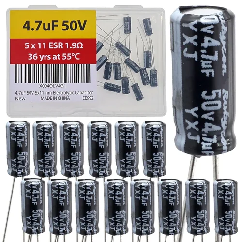 Vista 21 de 100uF 50V 8X11.5mm Rubycon Electrolytic Capacitor Low ESR 0.17Ω Long Life 36yrs at 55 Degree C mfd mircofarad Micro Farad C Radial Lead Aluminum