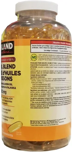 Vista 5 de Costco Companies Inc. Kirkland Signature - Mezcla de aceite de pescado 100% silvestre con aceite de salmón de Alaska, 1000 mg, 400 cápsulas blandas