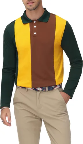 Vista 4 de PJ Paul Jones Polo de ajuste cómodo para hombre, camiseta casual de golf