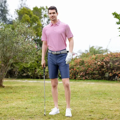 Vista 3 de Golf Shirts for Men Dry Fit Short Sleeve Print Performance Moisture Wicking Polo Shirt